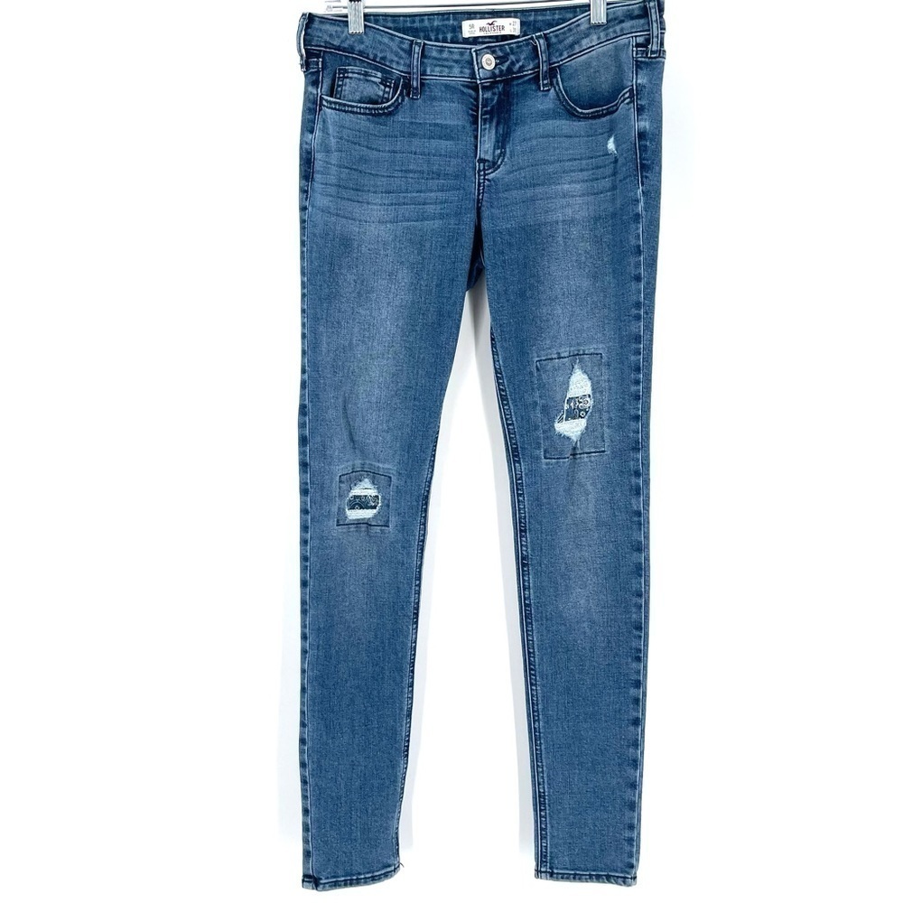 Hollister Bandana Patchwork Distressed Straight Jeans